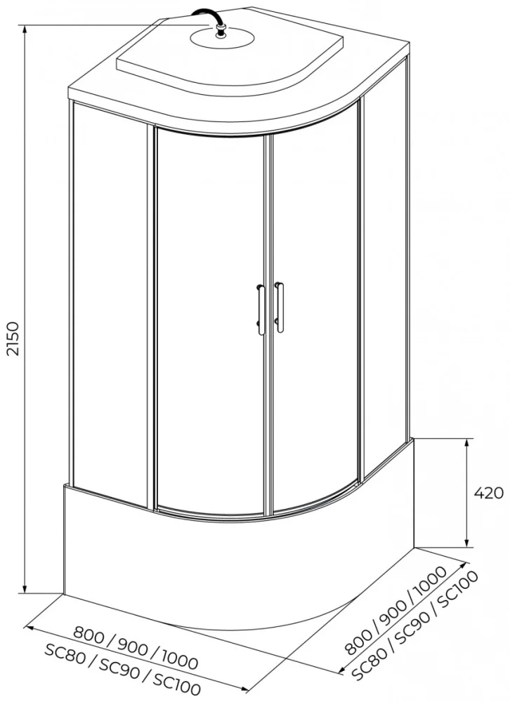 Душевая кабина Iva SC90CM 215х90х90 см купить,NaN
