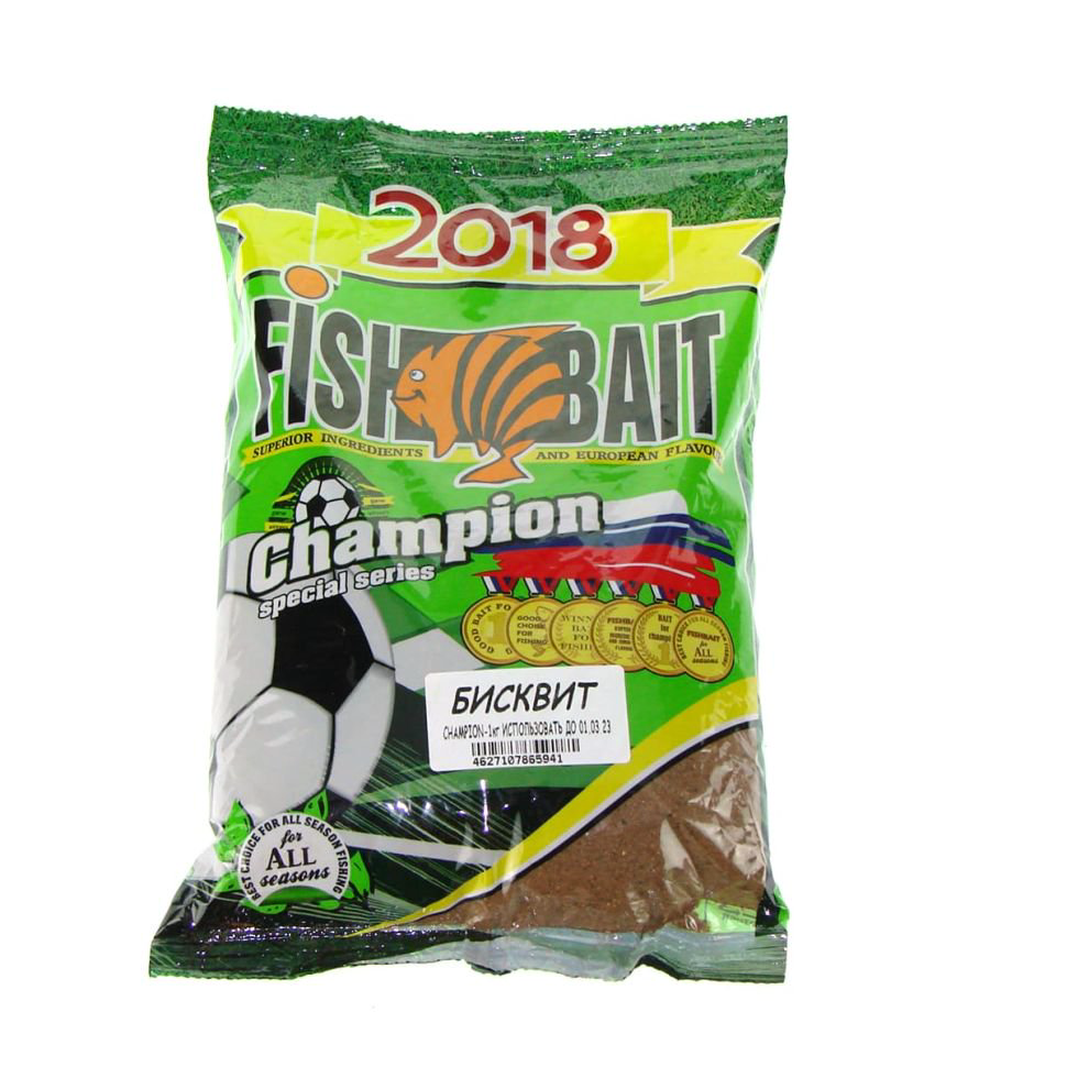 Прикормка FishBait Champion Бисквит 1000 гр купить,NaN