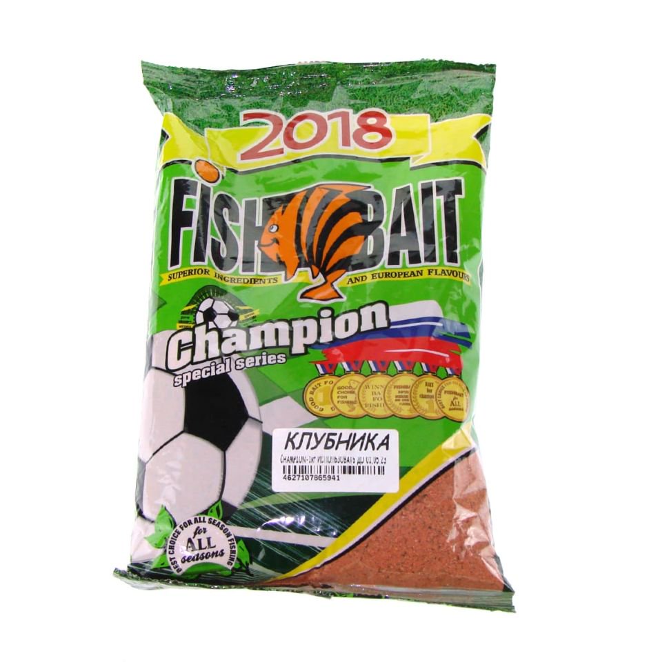 Прикормка FishBait Champion Клубника 1000 гр купить,NaN