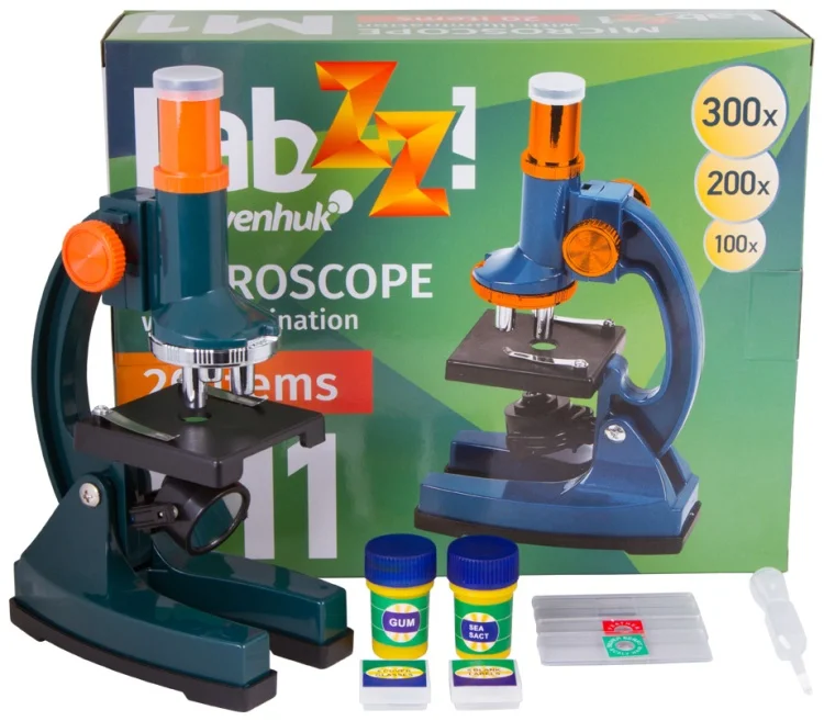 Микроскоп Levenhuk LabZZ M1 зелено-оранжевый - ForteMarket Микроскоп Levenhuk LabZZ M1 зелено-оранжевый купить,0