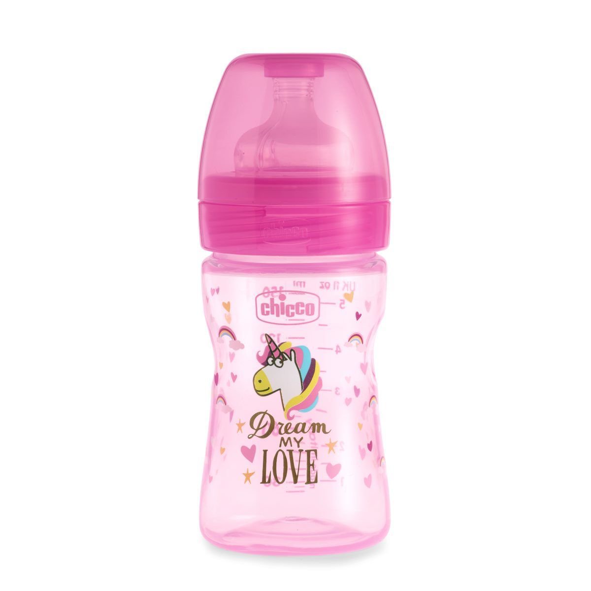 Бутылочка Chicco Wellbeing Fantastic Love для кормления 150мл 2м+ купить,NaN