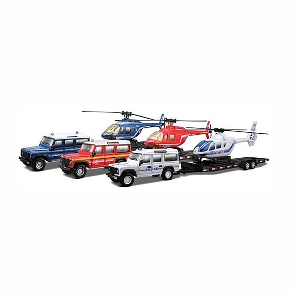 Игровой набор машинка Bburago 1:50 Land Rover Defender 110 + вертолет купить,NaN