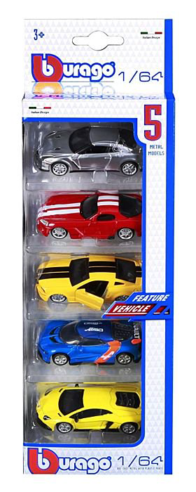 Набор машинок Bburago 1:64 5 шт купить,NaN