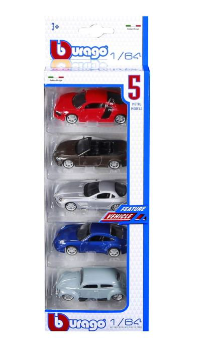 Набор машинок Bburago 1:64 5 шт купить,NaN