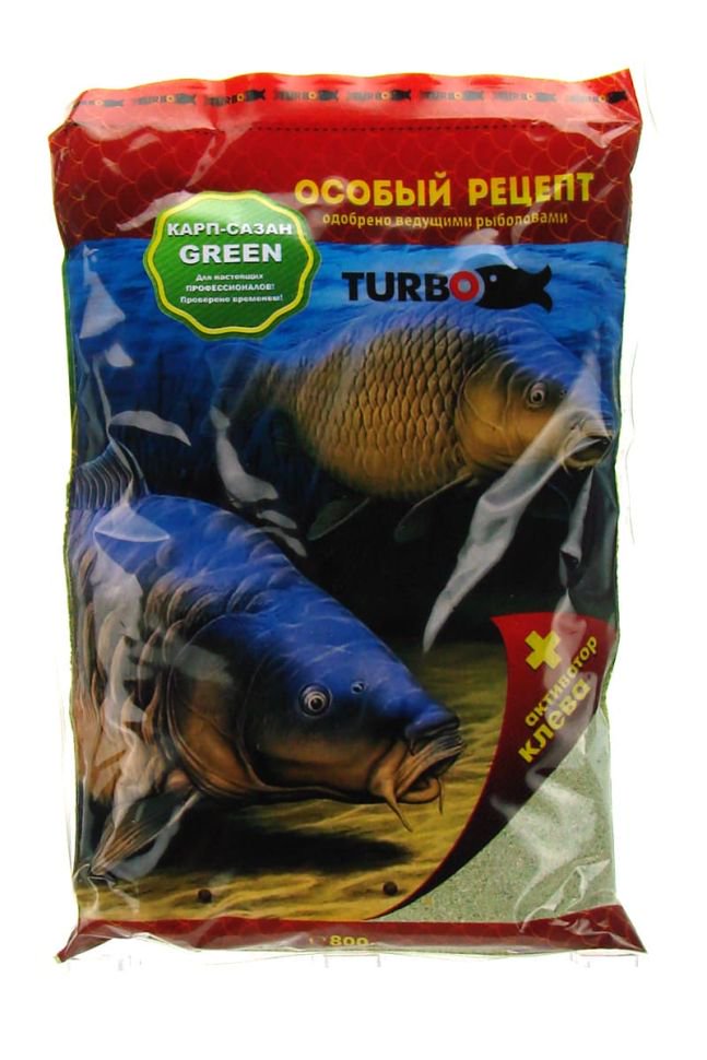 Прикормка Turbo универсальная Карп-Сазан Green 800 гр купить,NaN