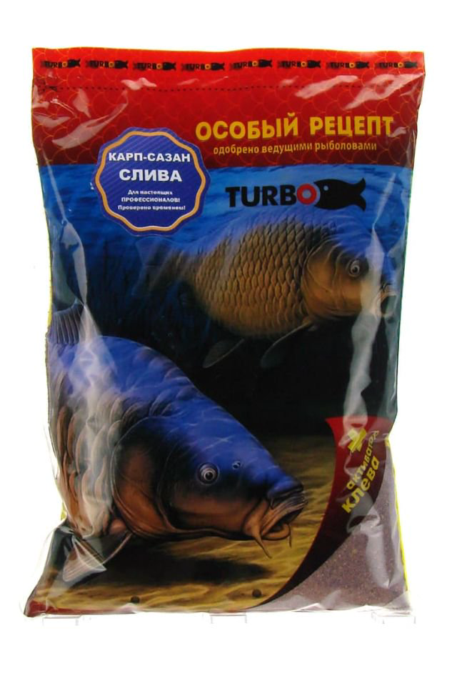 Прикормка Turbo универсальная Карп-Сазан Слива 800 гр купить,NaN