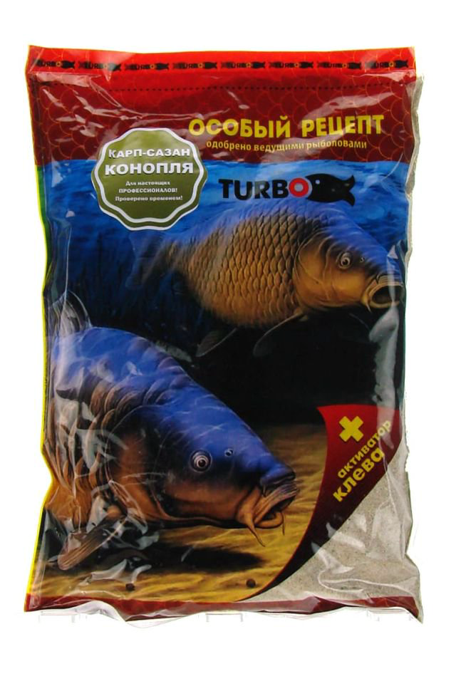 Прикормка Turbo универсальная Карп-Сазан Конопля 800 гр купить,NaN