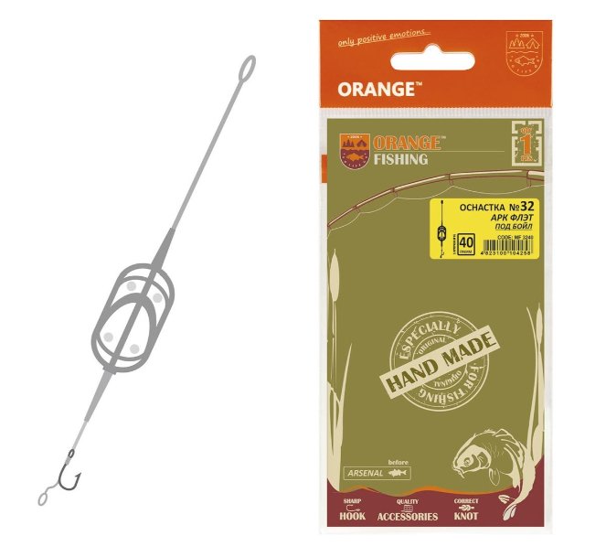 Оснастка карповая Orange #32 Arc Flat Metod Leadcore 40 гр