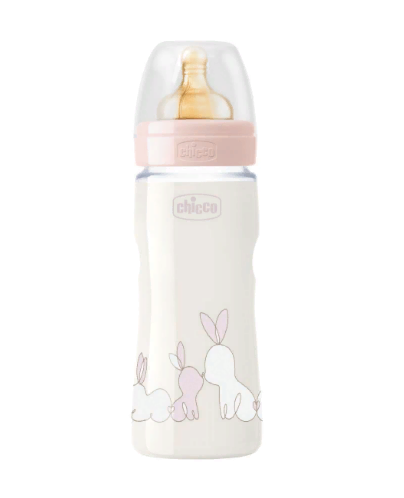 Бутылочка Chicco для кормления Original Touch 330мл 4м+ розовая купить,NaN