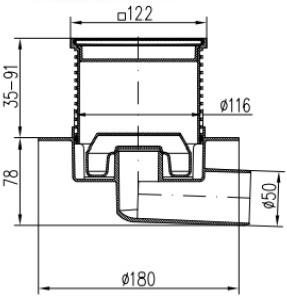 Трап MCH G1425NL 12.2 см  купить,0