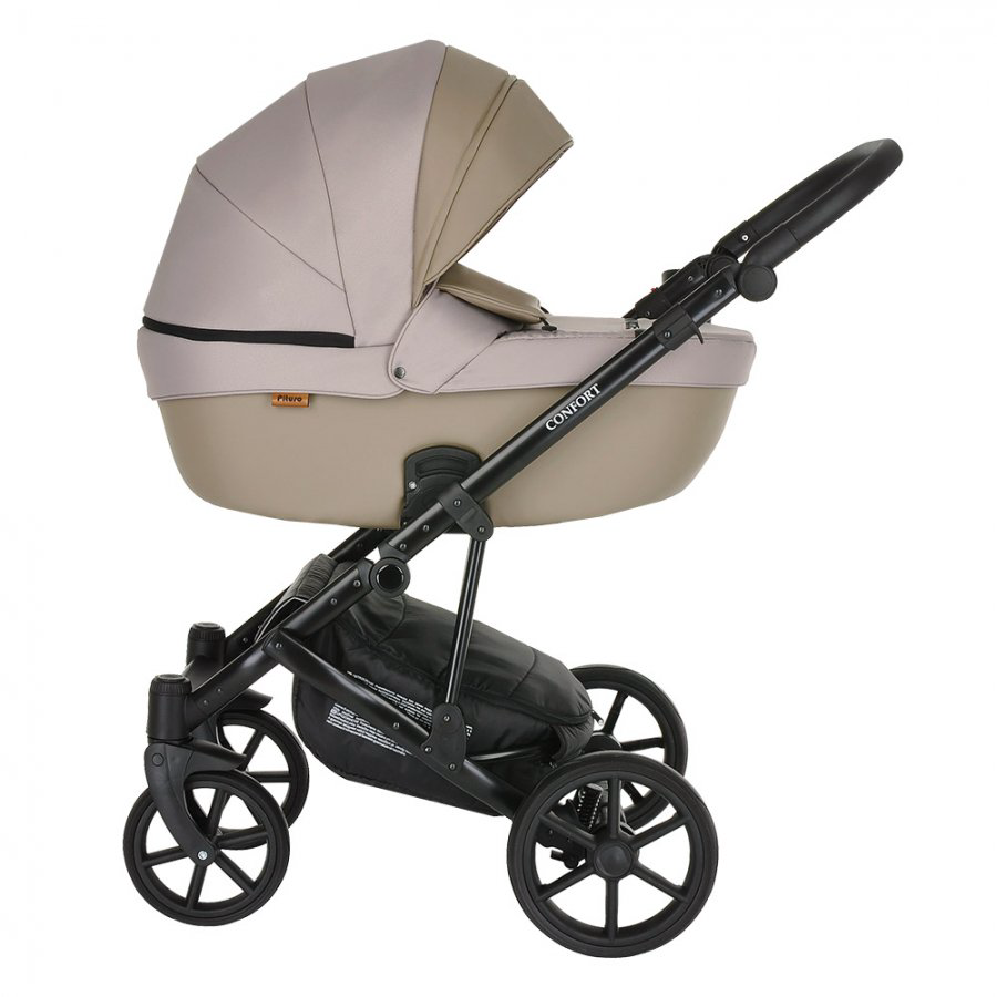 Коляска 2в1 Pituso Confort Plus Кожа Cappuccino/Black купить,NaN