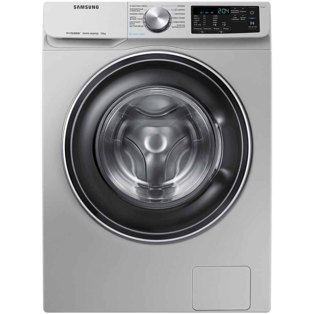 Стиральная машина Samsung WW80R42LXESDLD серебристая купить,NaN