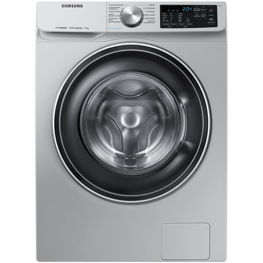 Стиральная машина Samsung WW80R42LXESDLD серебристая купить,NaN