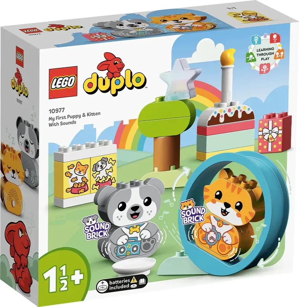 Конструктор Lego Duplo My First Мой первый щенок и котенок со звуками 10977 22 детали купить,NaN