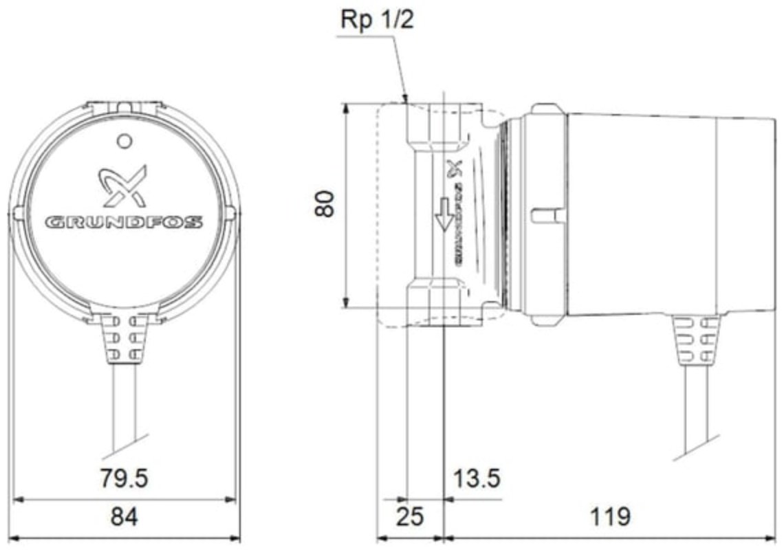 Насос поверхностный циркуляционный Grundfos COMFORT 15-14 B PM