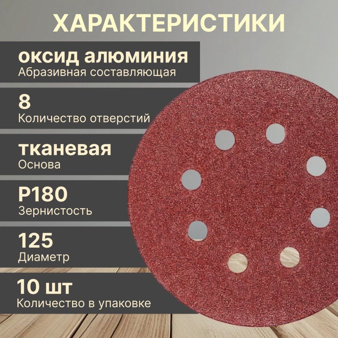 Шлифовальный круг Волат 80010-180 125 мм 10 шт купить,NaN