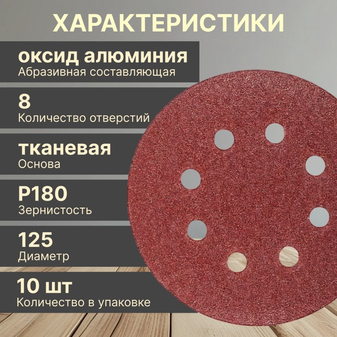 Шлифовальный круг Волат 80010-180 125 мм 10 шт купить,NaN