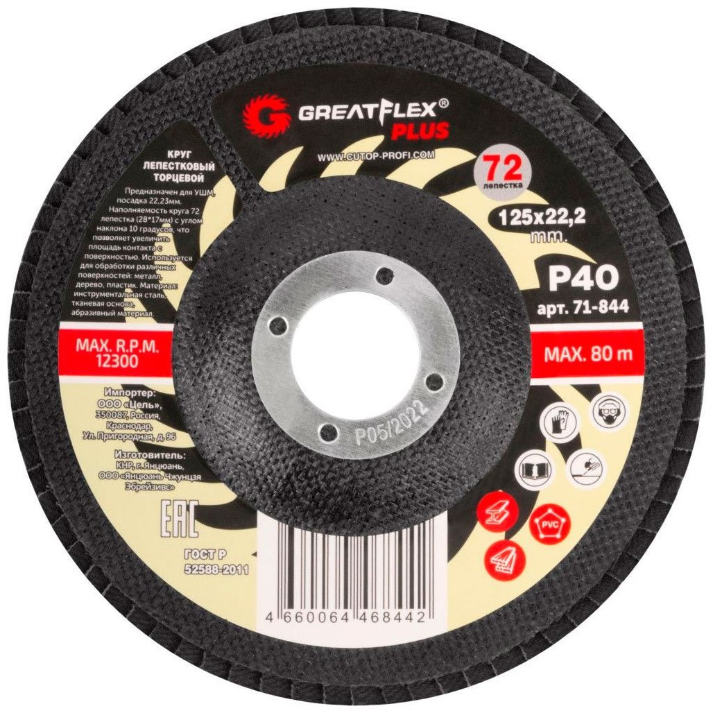 Шлифовальный круг Greatflex 71-844 125 мм 1 шт купить,NaN