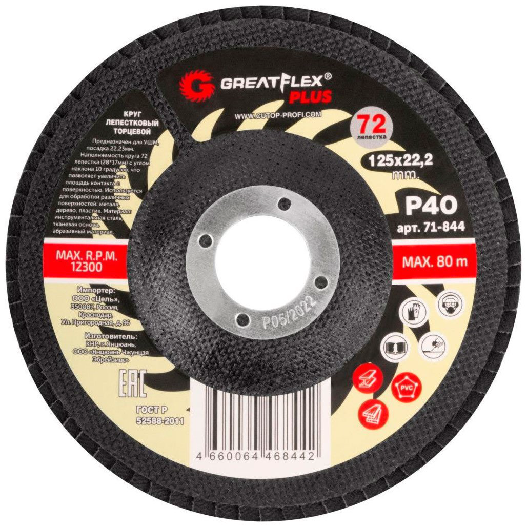 Шлифовальный круг Greatflex 71-844 125 мм 1 шт купить,NaN