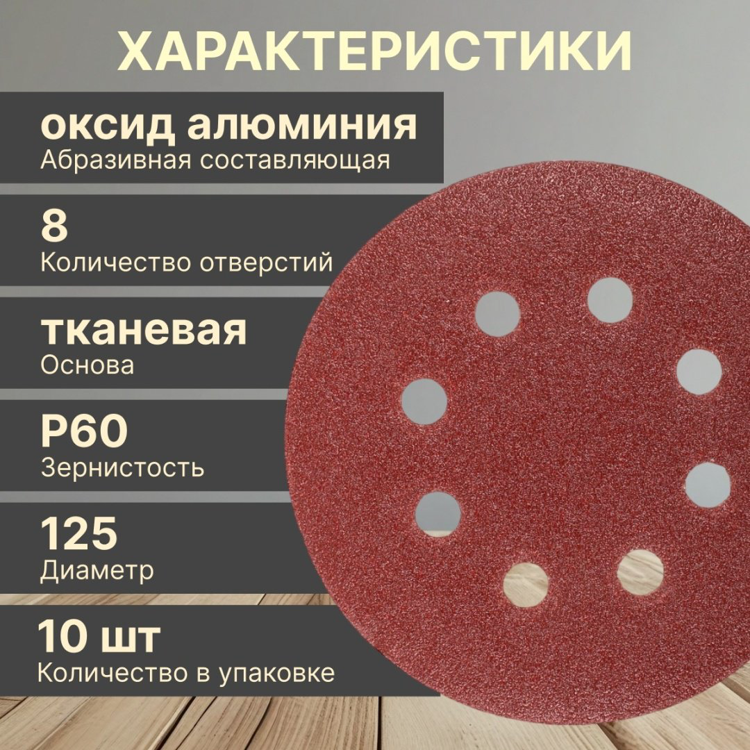 Шлифовальный круг Волат 80010-60 125 мм 10 шт купить,640