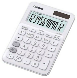 Калькулятор бухгалтерский CASIO MS-20UC-WE-W-EC, 12-разрядный, белый
