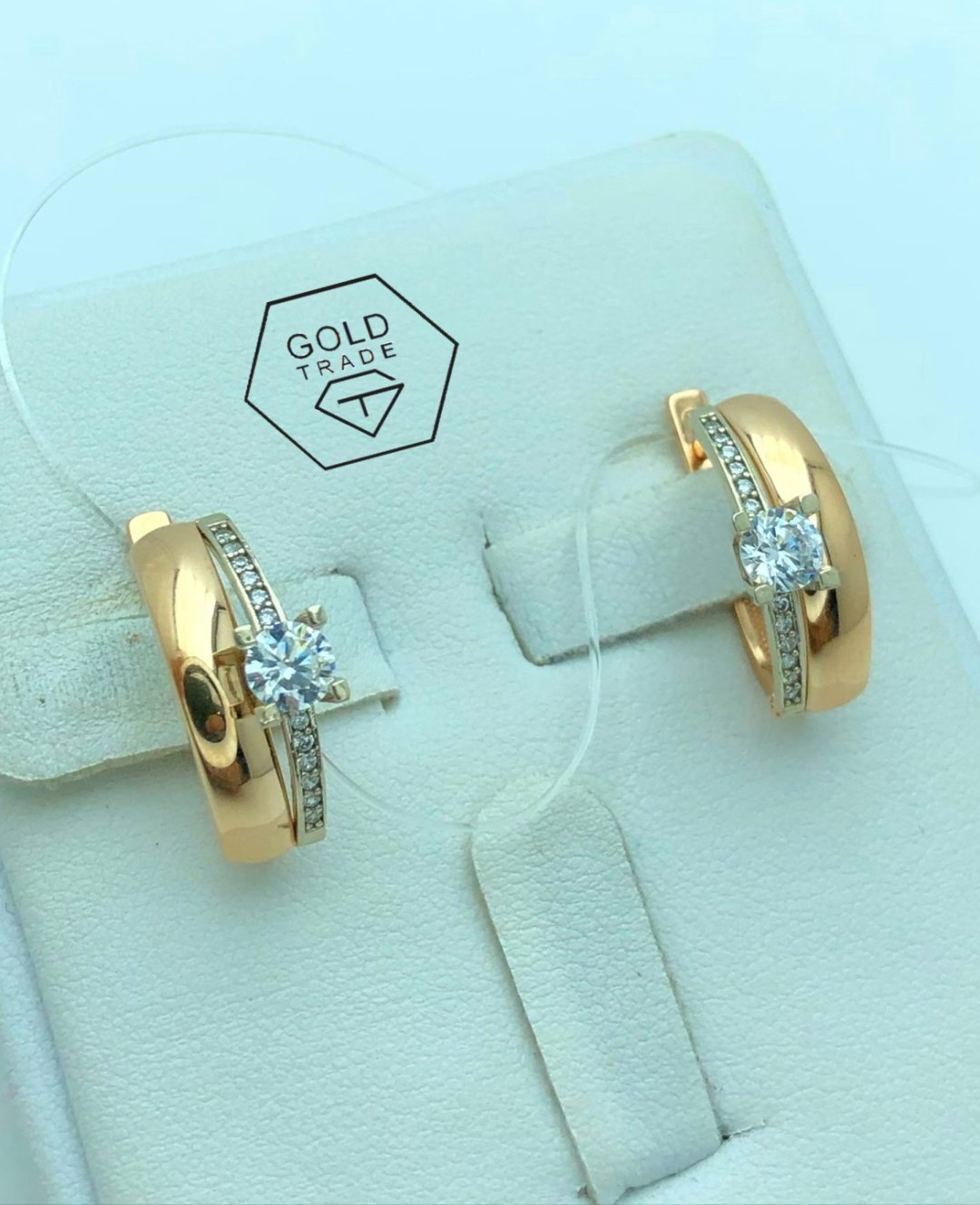 Серьги GOLD TRADE gt-400103 вес 4 г золото, фианит купить,NaN