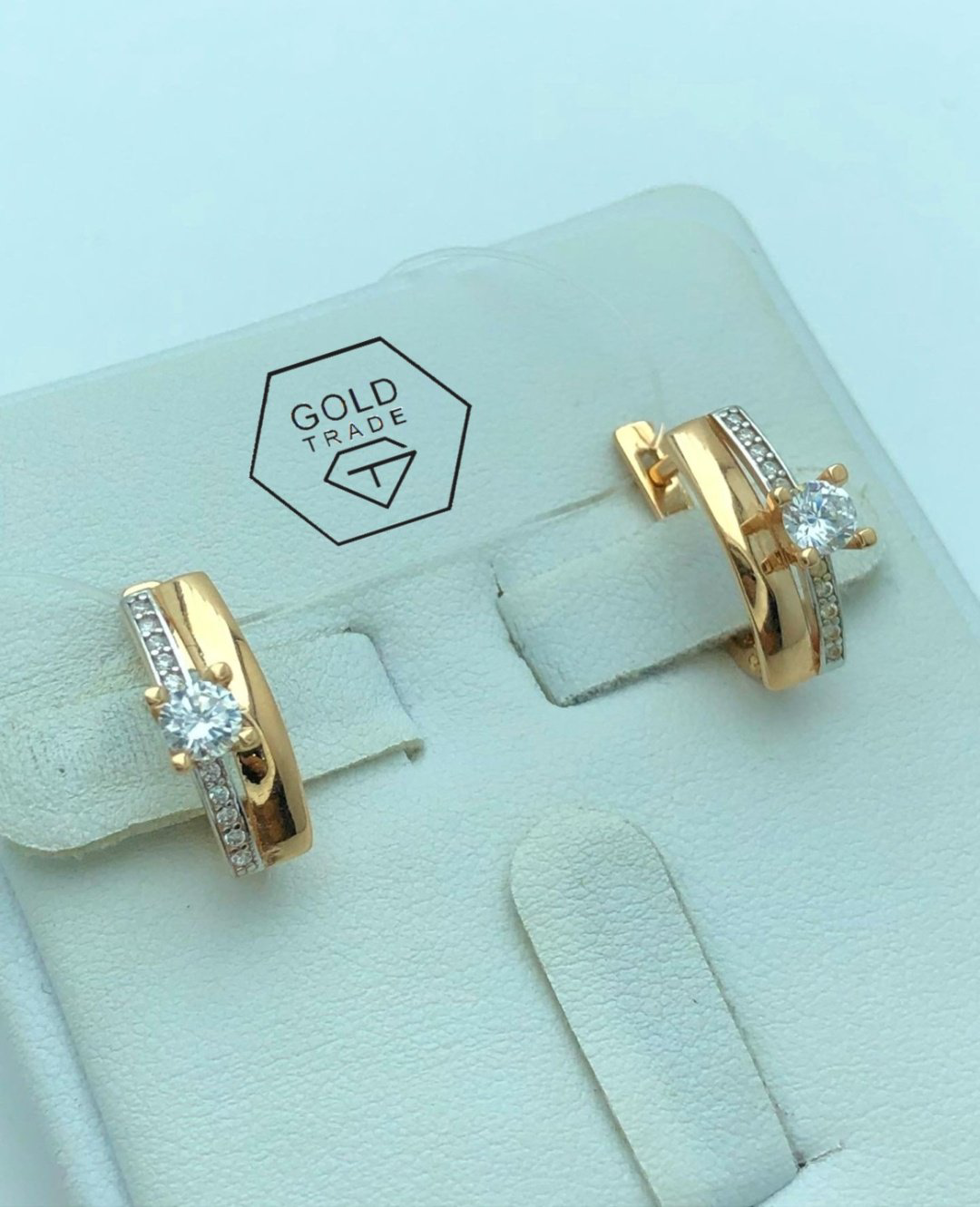 Серьги GOLD TRADE gt-400103 вес 4 г золото, фианит купить,NaN