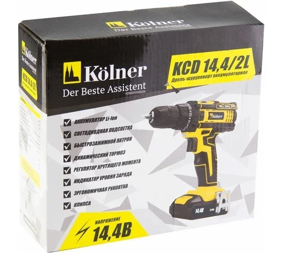 Дрель-шуруповерт Kolner KCD 14,4/2L - ForteMarket Дрель-шуруповерт Kolner KCD 14,4/2L купить,21990