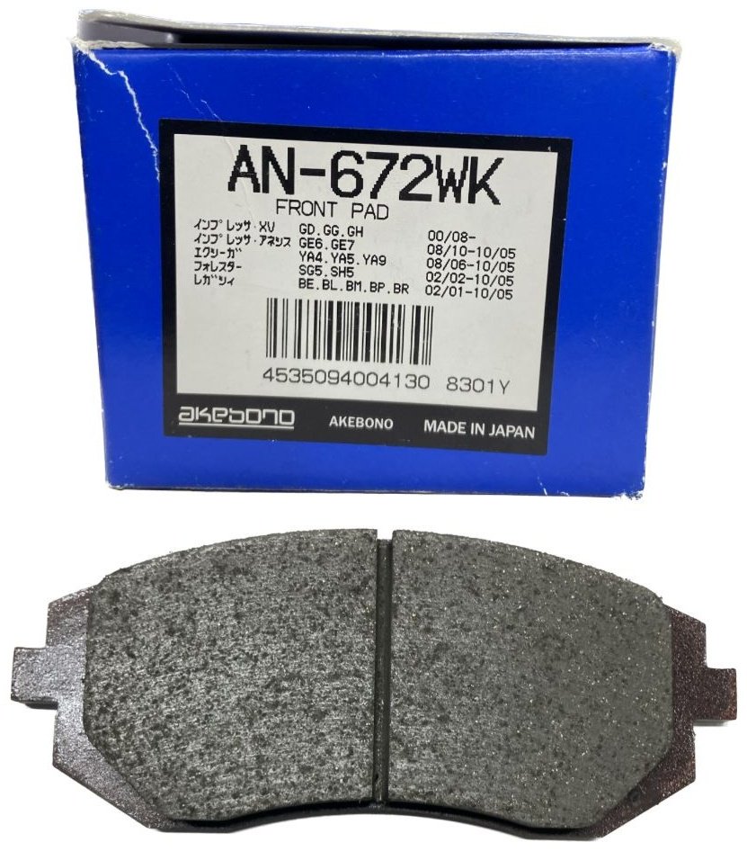 Колодки AKEBONO передние AN672WK купить,NaN