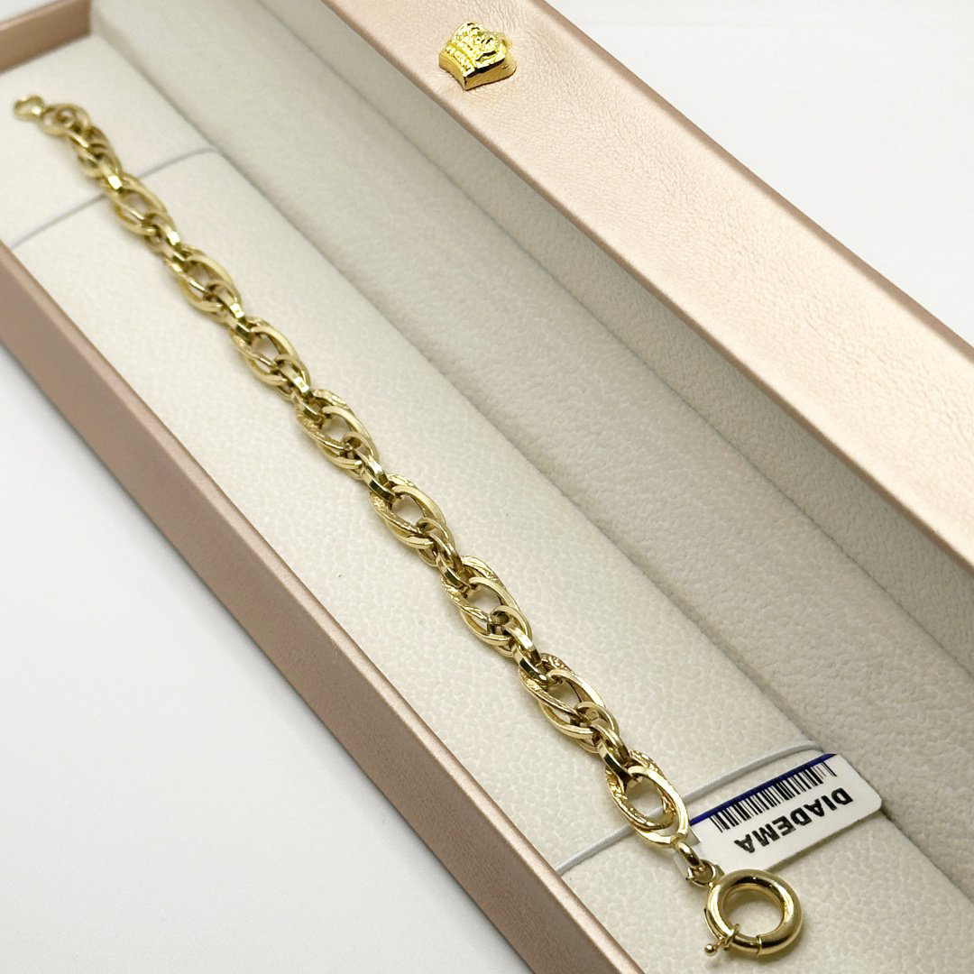 Браслет Ali Gold браслет золото россии алтын Италия 14к diadema длина 20 см, вес 5.55 г золото, плетение отсутствует купить,NaN