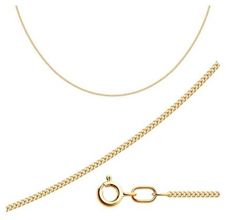 Цепь Diamant 51-180-02035-1 длина 50 см, вес 2.5 г золото, плетение панцирное купить,NaN