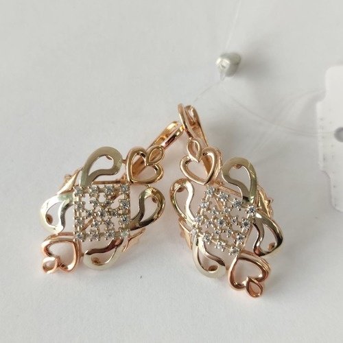 Серьги Crystal НЦ1234_156 вес 7.33 г золото, фианит купить,NaN