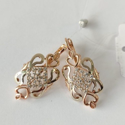 Серьги Crystal НЦ1234_156 вес 7.33 г золото, фианит купить,NaN