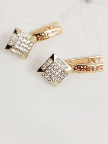 Серьги Crystal НЕЦИ234_15694328 вес 4.22 г золото, фианит купить,NaN