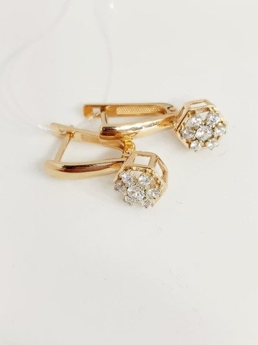 Серьги Crystal НПОЦ1234_1536900 вес 3.4 г золото, фианит купить,NaN