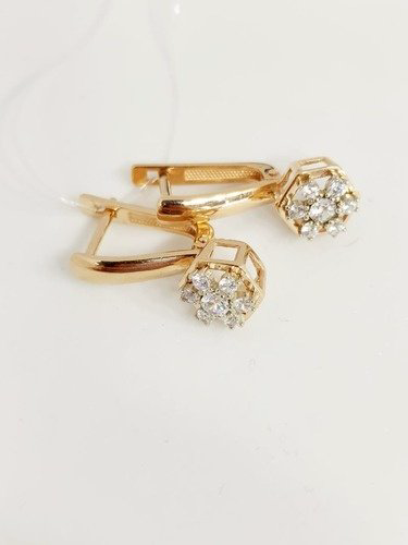Серьги Crystal НПОЦ1234_1536900 вес 3.4 г золото, фианит купить,NaN
