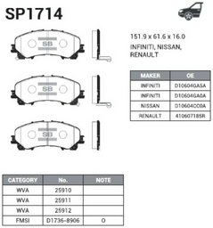 Колодки передние SP1714