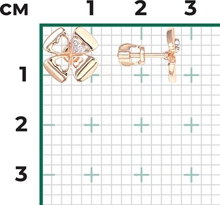 Пусеты PLATINA 02-4821-00-101-1111 вес 2.17 г золото, бриллиант купить,NaN