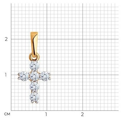 Крестик SOKOLOV 036454 вес 0.75 г золото, фианит купить,NaN