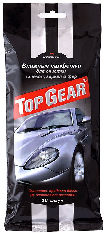 Влажные салфетки Top Gear Для стекол, фар и зеркал 48038 30 шт купить,NaN
