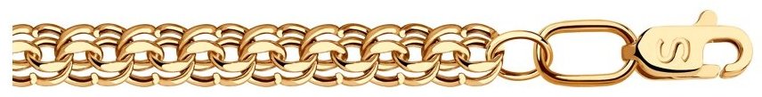 Браслет SOKOLOV 552070602 длина 19 см, вес 2.63 г золото, плетение бисмарк купить,NaN