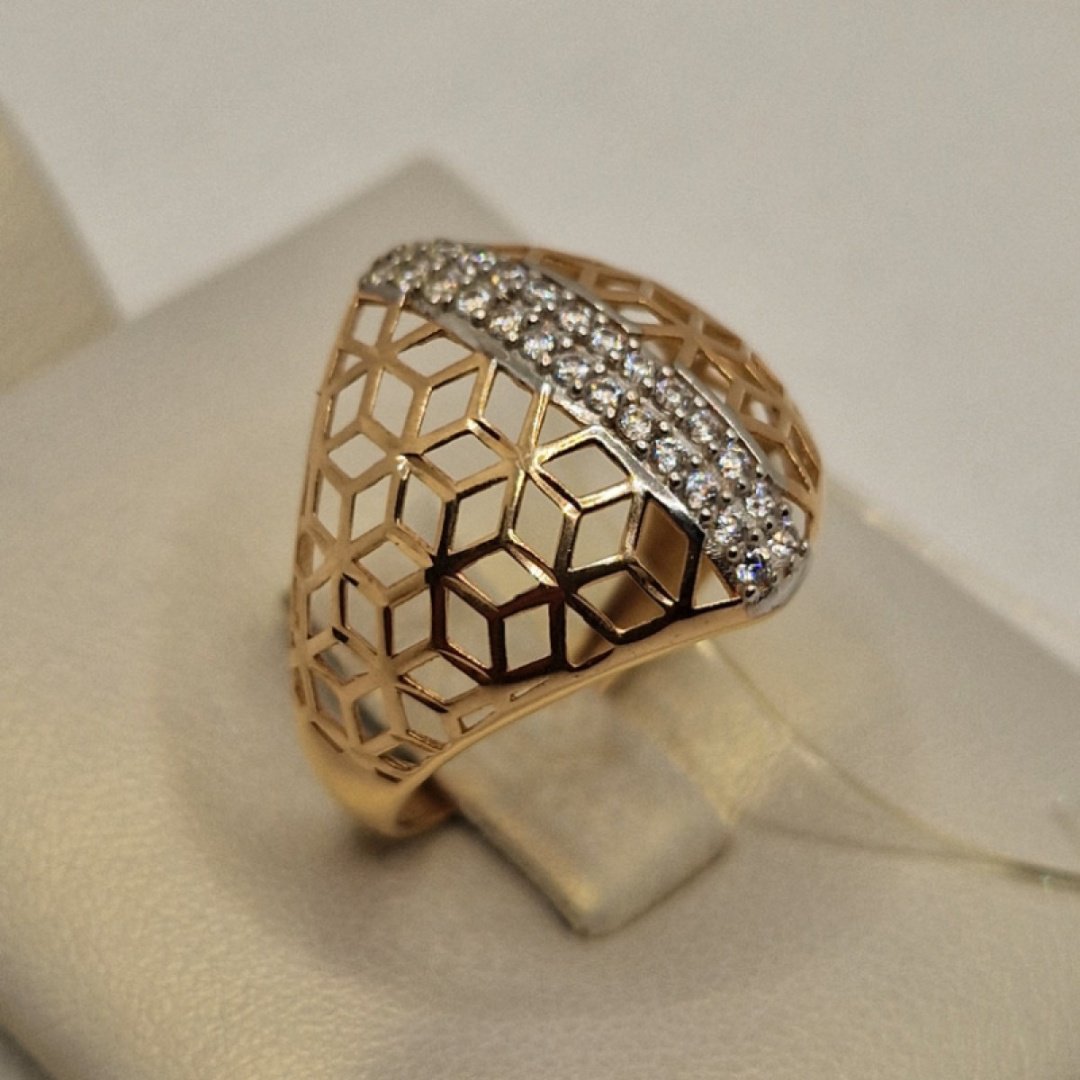 Кольцо Золото России 062250938 размер регулируемый вес 2.3 г золото, фианит купить,NaN