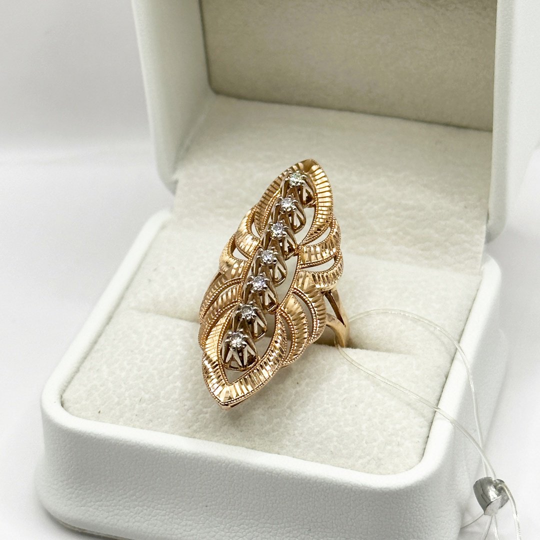 Кольцо Ali Gold R3383 размер 18.2 вес 6.25 г золото, фианит купить,NaN