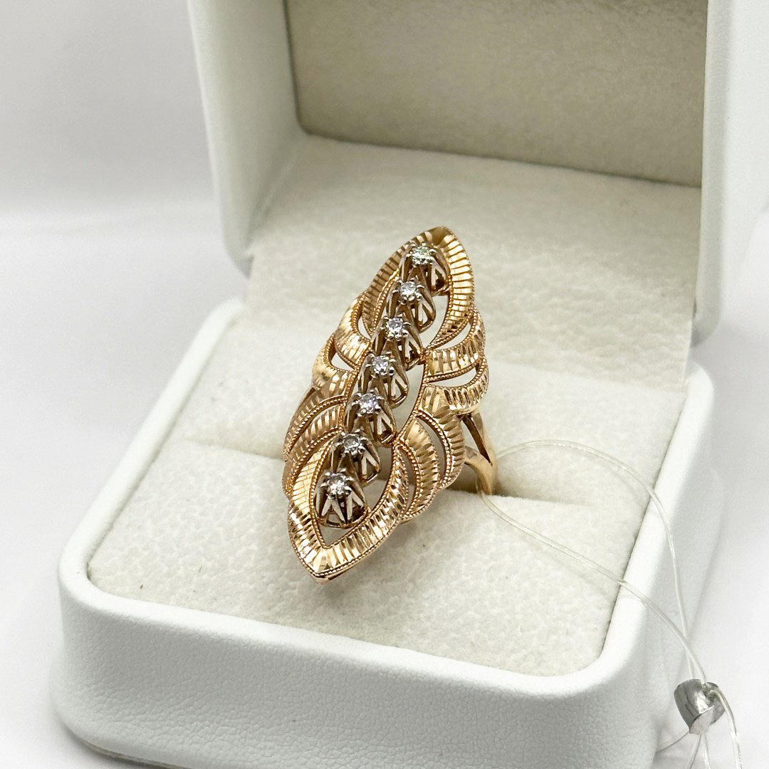 Кольцо Ali Gold R3383 размер 18.2 вес 6.25 г золото, фианит купить,NaN