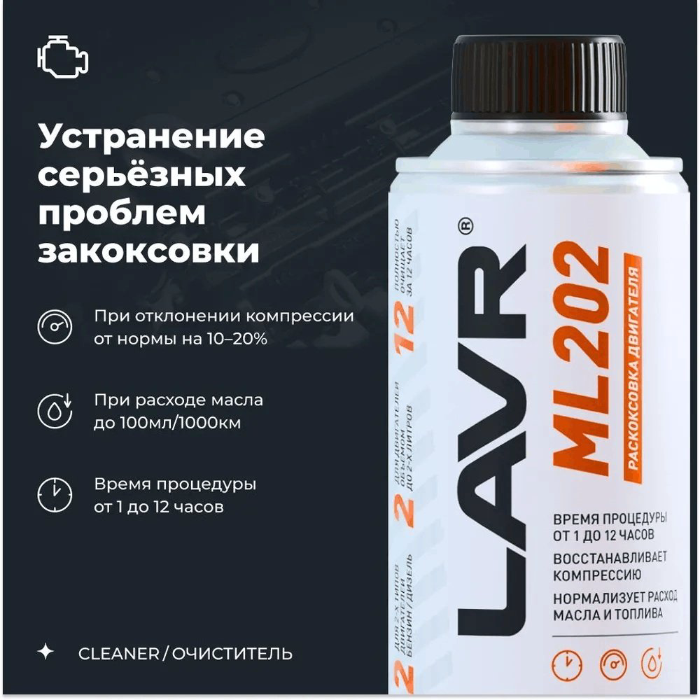 LAVR промывка LN2505 Раскоксовывание двигателя 0.2 л купить,NaN