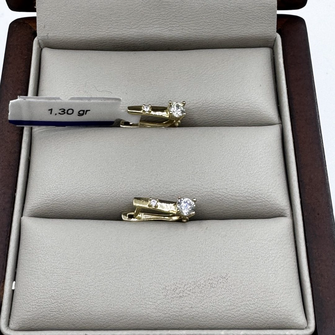 Серьги Dinara Gold 205656153 вес 1.3 г золото, фианит купить,NaN