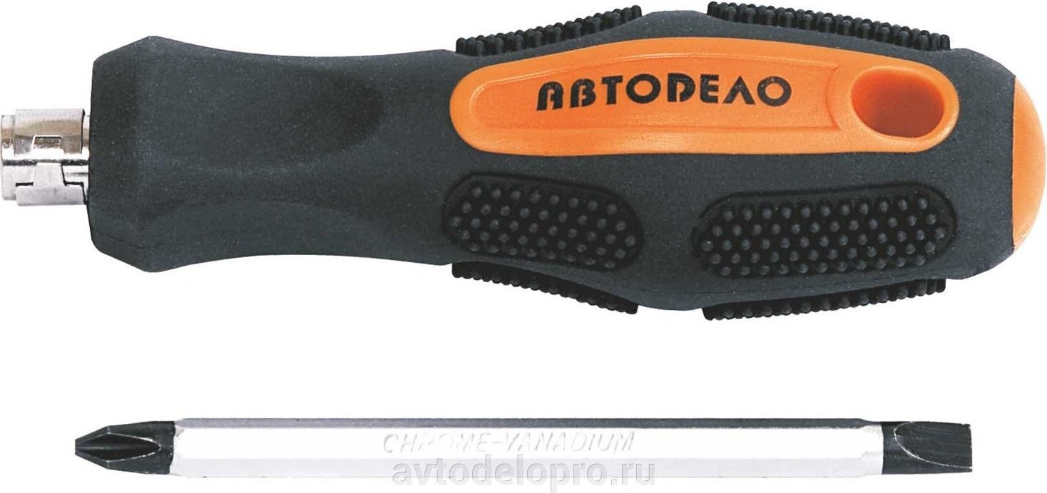 АвтоDело отвертка двусторонняя Станарт PH2\SL6х100 мм