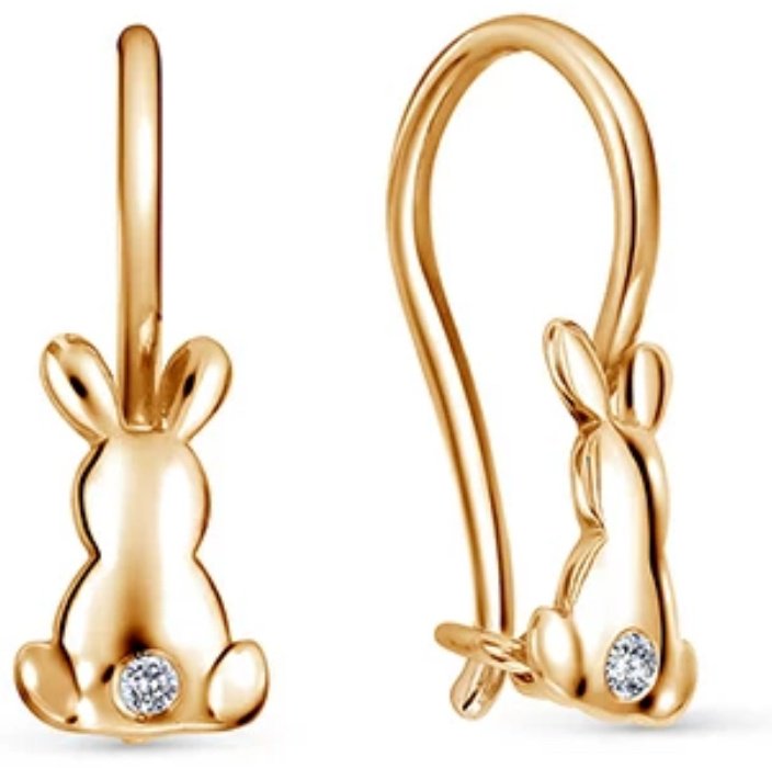 Серьги Veronika jewelry factory C330-1304 вес 1 г золото, фианит купить,NaN