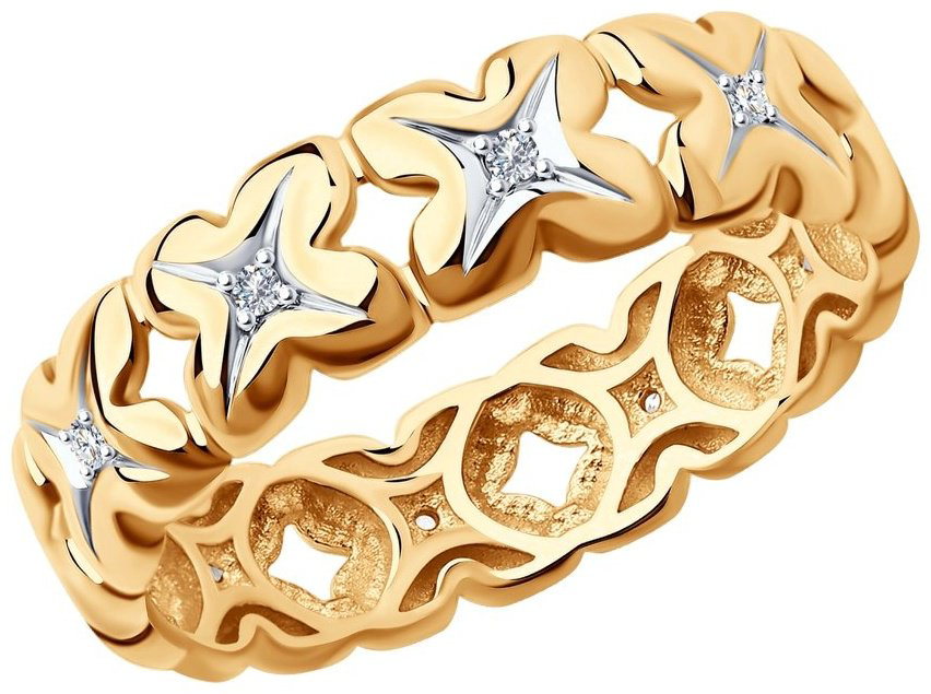 Кольцо SOKOLOV 1012116 размер 18 вес 3.26 г золото, бриллиант купить,NaN