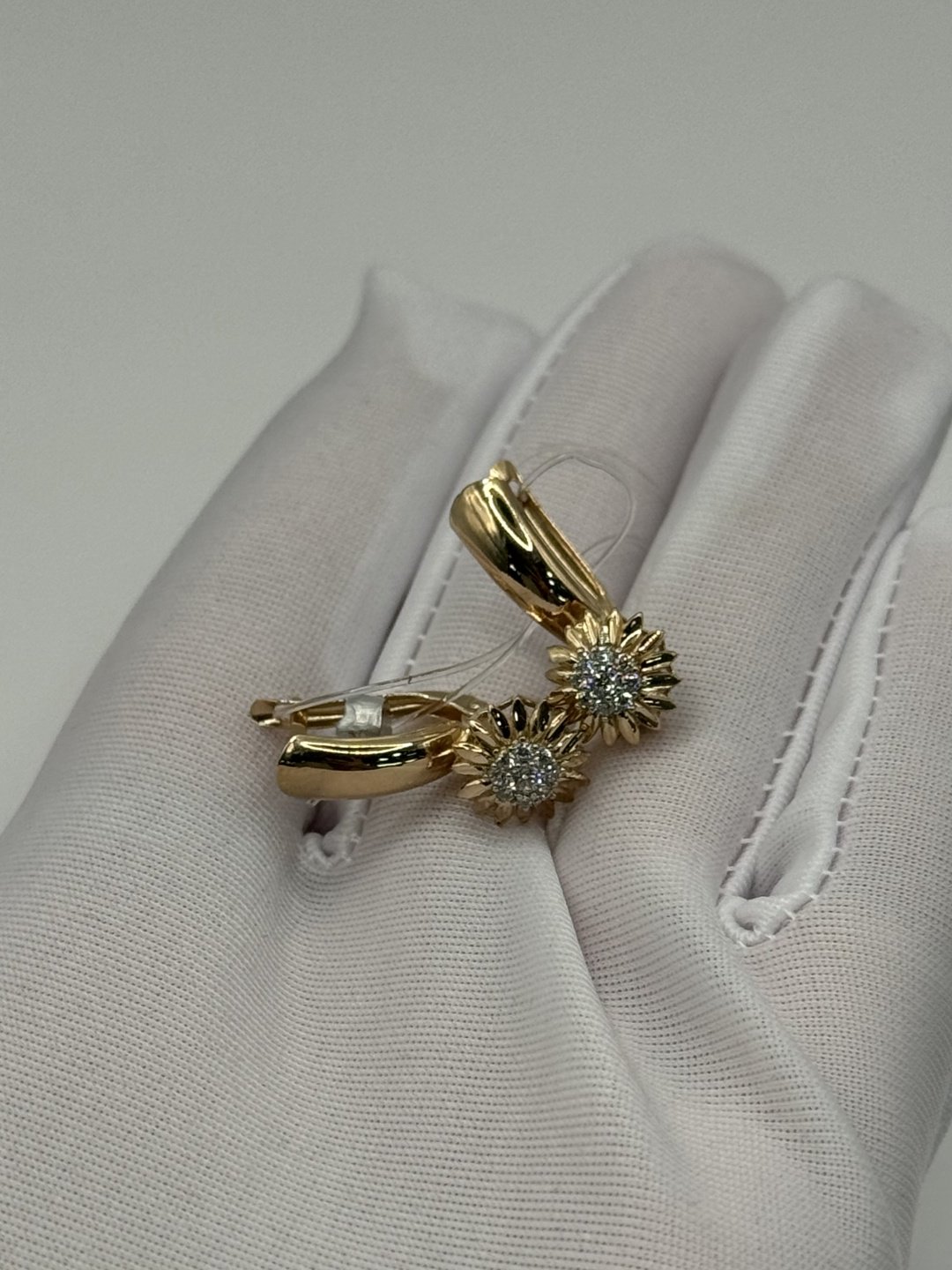 Серьги Алтын 4675468 вес 2.65 г золото, фианит купить,NaN